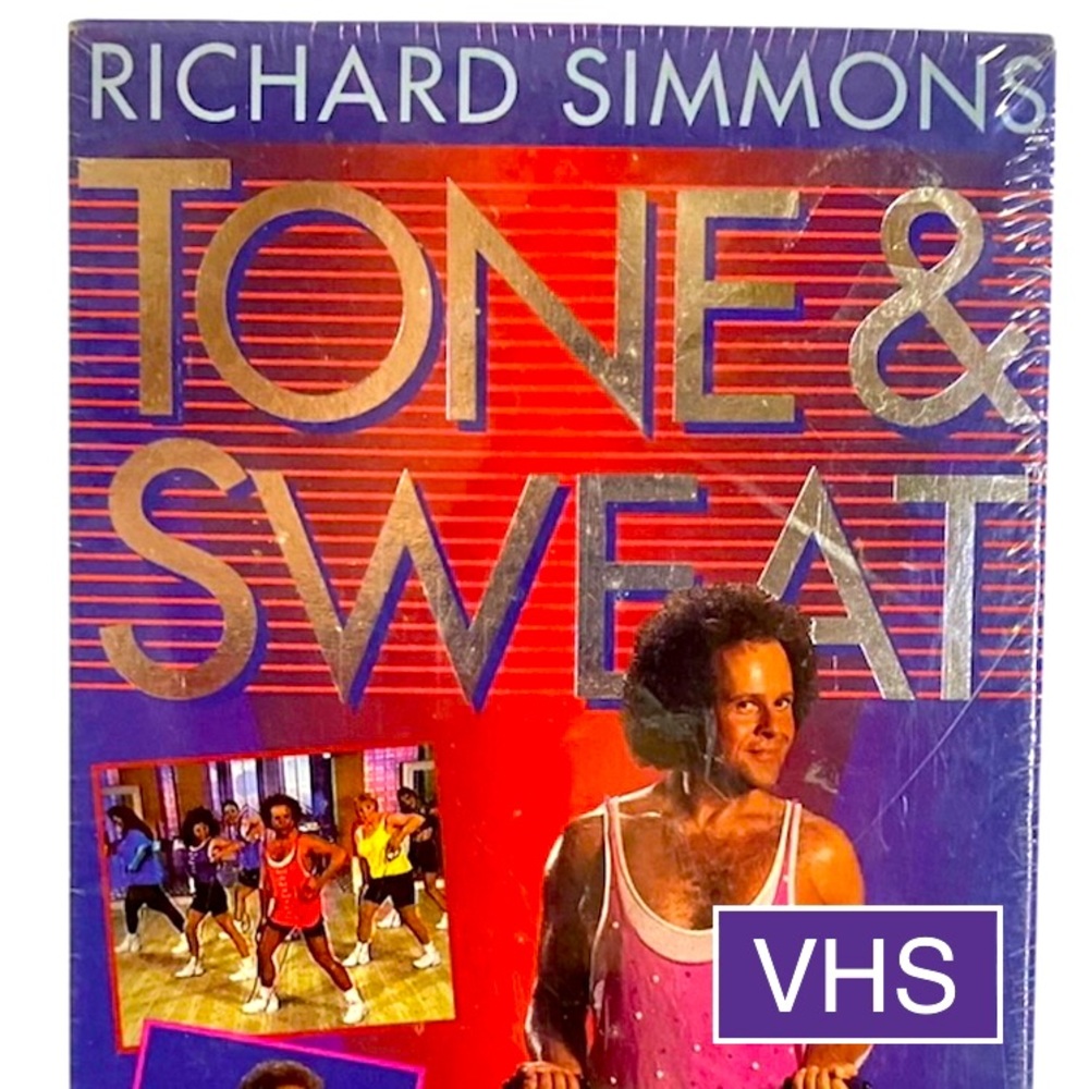 VTG 1994 NEW SEALED VHS RICHARD SIMMONS TONE & SWEAT EXERCISE TAPE ORIGINAL BOX
